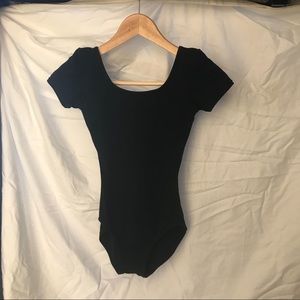 Black scoopneck bodysuit